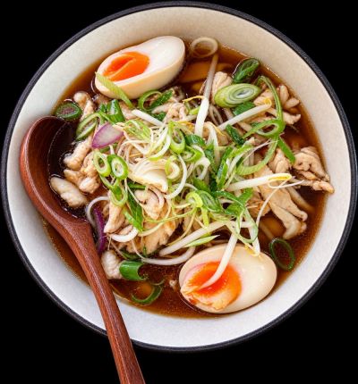 Ramen Onsen-Ei & Hühnerfleisch
